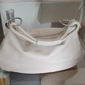 Maxx New York Leather Hobo Bag with Silver Rings